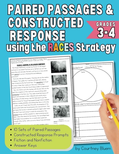 Reading Paired Passages and Constructed Response for Grades 3 to 4 - Fiction and Non-Fiction Using the RACES Strategy