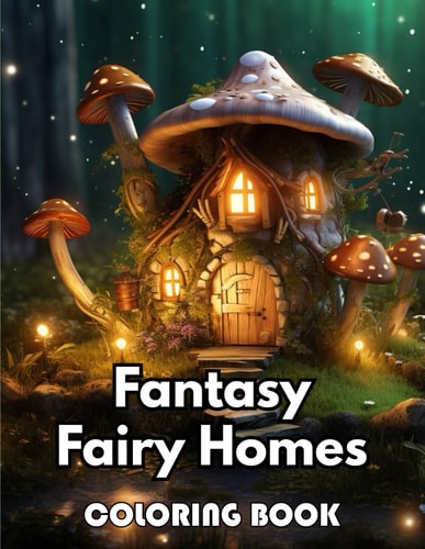 Fantasy Fairy Homes Coloring Book Beautiful and High-Quality Design To Relax and Enjoy