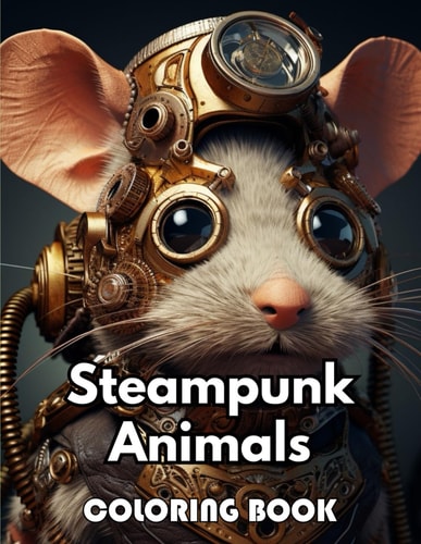 Steampunk Animals Coloring Book High Quality +100 Adorable Designs
