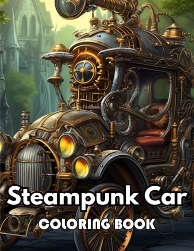 Steampunk Car Coloring Book 100+ New Designs for All Ages Great Gifts for All Fans