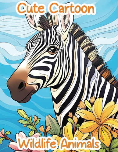 Cute Cartoon Wildlife Animals Simple Bold and Easy Woodland Escape Coloring Book for Kids
