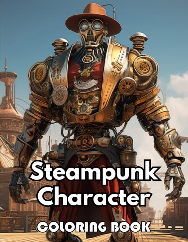 Steampunk Character Coloring Book Beautiful and High-Quality Design To Relax and Enjoy