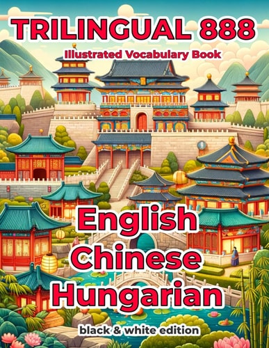 Trilingual 888 English Chinese Hungarian Illustrated Vocabulary Book Help Your Child Become Multilingual with Efficiency