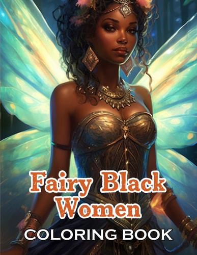 Fairy Black Women Coloring Book 100+ Beautiful Designs for All Ages