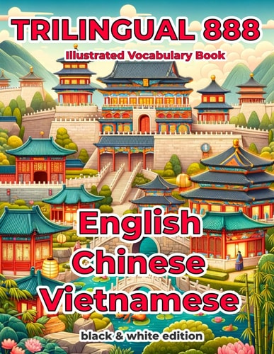 Trilingual 888 English Chinese Vietnamese Illustrated Vocabulary Book Help Your Child Become Multilingual with Efficiency