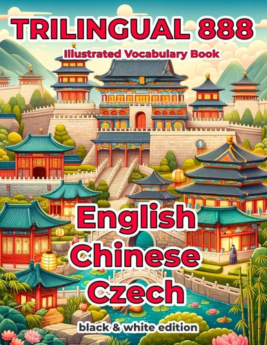 Trilingual 888 English Chinese Czech Illustrated Vocabulary Book Help Your Child Become Multilingual with Efficiency