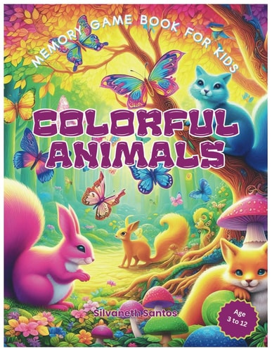 Colorful Animals Memory Game Book for Kids