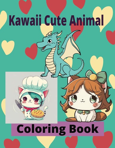 KAWAII CUTE ANIMAL COLORING BOOK.