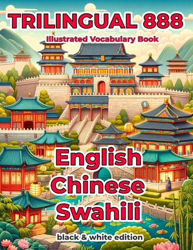 Trilingual 888 English Chinese Swahili Illustrated Vocabulary Book Help Your Child Become Multilingual with Efficiency