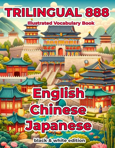 Trilingual 888 English Chinese Japanese Illustrated Vocabulary Book Help Your Child Become Multilingual with Efficiency