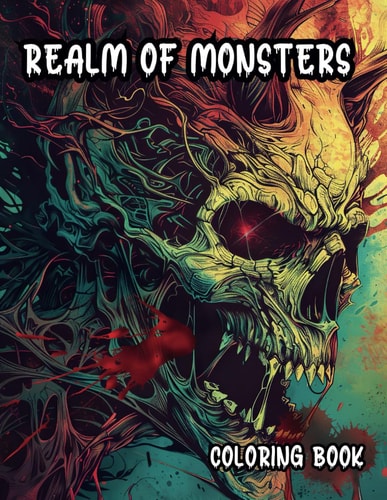 Realm of Monsters Unleash Your Creativity with 40 Spine-Chilling and Eerie Coloring Pages