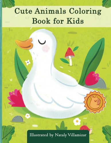 Cute Animals Coloring Book for Kids 40 Coloring Pages With Beautiful and Simple Designs