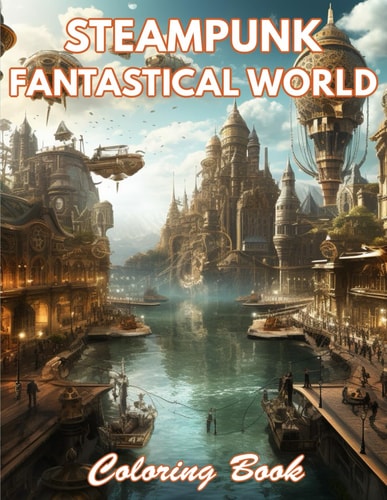Steampunk Fantastical World Coloring Book 100+ Coloring Pages for Relaxation and Stress Relief