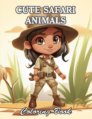 Cute Safari Animals Coloring Book Relaxing and Adorable Designs for All Ages