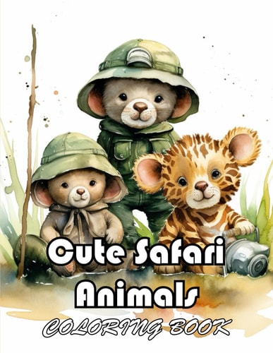 Cute Safari Animals Coloring Book 100+ Unique and Exciting Designs