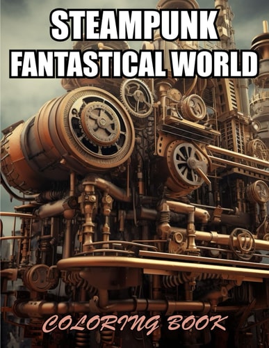 Steampunk Fantastical World Coloring Book Relaxation, and Creativity Coloring Pages for All Fans