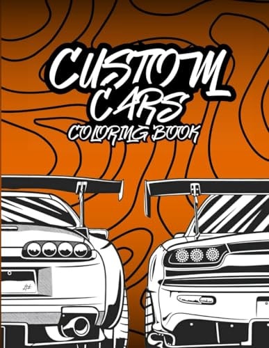 JDM Cars Coloring Book Modified Cars and Tires Coloring Book for Adults