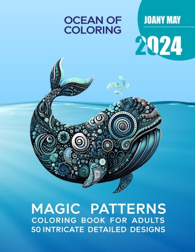 Ocean of Coloring 50 Intricate Detailed Stress Relief Designs, Animals for Relaxation and Mindfulness - Perfect for Stress Reduction, Meditation, Anxiety Relief, and Creativity Boost