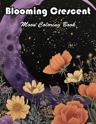 Blooming Crescent Moon Coloring Book 100+ Unique and Beautiful Designs for All Fans
