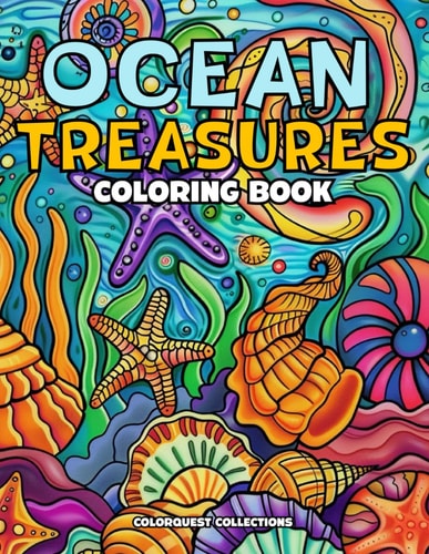 Ocean Treasures Coloring Book A Colorful Journey Through Seashells and Starfish