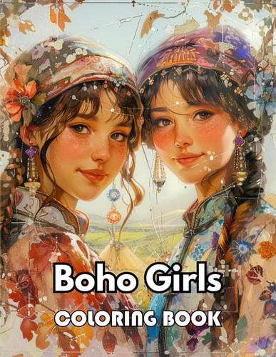 Boho Girls Coloring Book New Edition 100+ Unique and Beautiful High-quality Designs