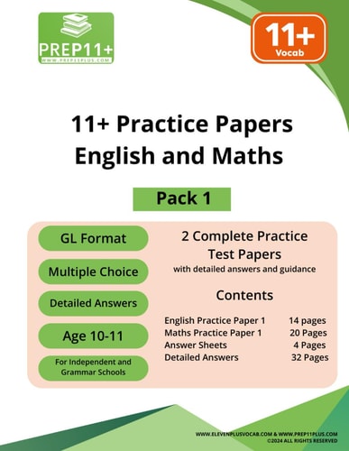11+ GL Practice Papers - Maths and English - Pack 1