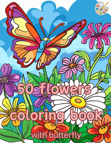 Coloring Book for Kid 8-12 50 Shades of Flowers: A Kid Coloring Book