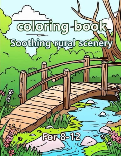 Coloring Book Soothing Rural Scenery