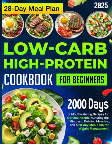 Low-carb High-Protein Cookbook for Beginners 2000 Days of Mouthwatering Recipes for Optimal Health, Nurturing the Mind, and Building Muscles, and a 28-day Meal Plan for Weight Management