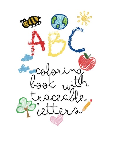 ABC Coloring Book with Traceable Letters