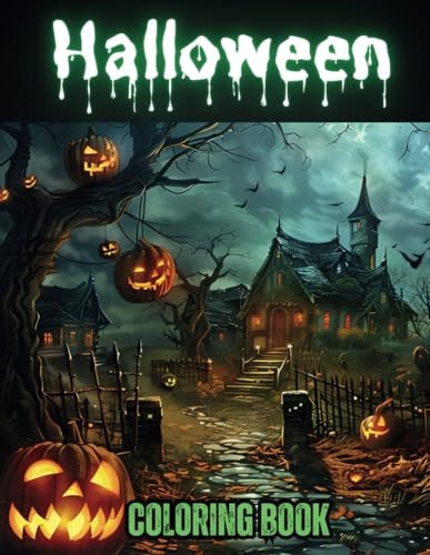 Halloween Coloring Book Realistic and Spooky Coloring Book Featuring Over 100 Total Pages of Halloween Themed Illustration