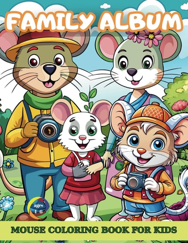 Family Album Mouse Coloring Book For Kids