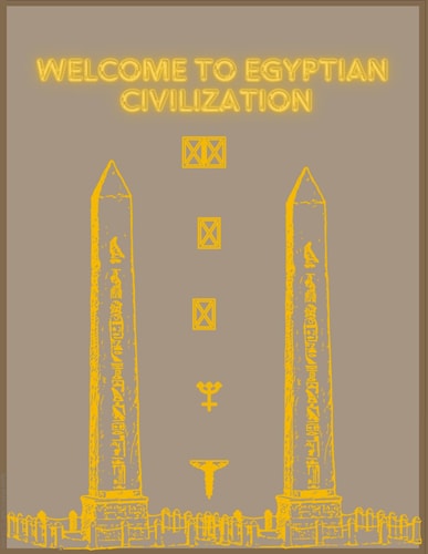 Welcome to Egyptian Civilization Is an Engaging Children's Book Designed to Teach Numbers While Introducing Young Readers to the Fascinating World of Ancient Egypt. Each Page Features a Number from 1 to 10