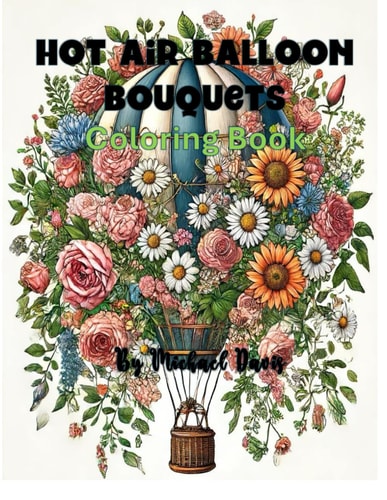 Hot Air Ballon Bouquets Coloring Book