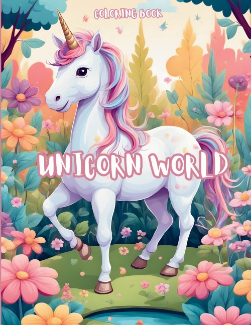 Unicorn World Coloring Book