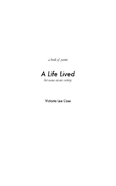 A Life Lived: her name means victory.