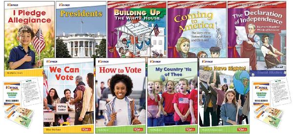 American Democracy, Voting, & Elections 9-Book Set Plus 2-Card Decks for Grades K-1