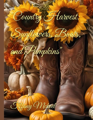 "Country Harvest Sunflowers, Boots, and Pumpkins"