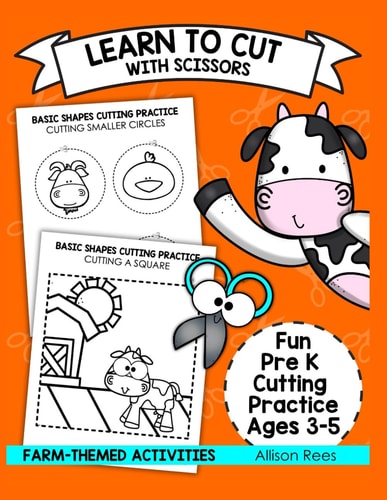 Learn to Cut with Scissors Book Pre K Cutting Practice