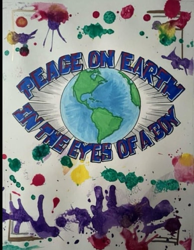 Peace on Earth in the Eyes of a Boy Working Together