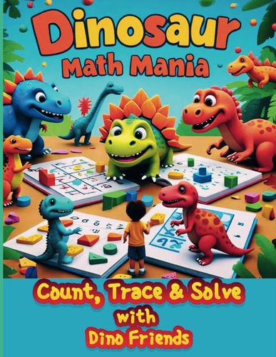 Dinosaur Math Mania Count, Trace & Solve with Dino Friends