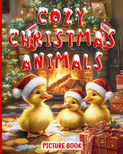 Cozy Christmas Animals Picture Book 40 Adorable Color Images, Holiday Gift For Seniors, Dementia Patients, Non-Verbal People & Care Home Residents.