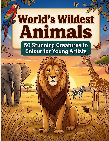 Worlds Wildest Animals: 50 Stunning Creatures to colour for Young Artists
