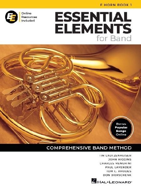 Essential Elements for Band F Horn Book 1 with Eei Online Resources French Horn Method Songbook and Sheet Music for School Band Students and Teachers Comprehensive Band Method