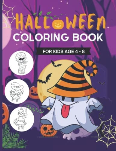 Halloween Coloring Book for Kids Spooky Cute All Ages 4-8