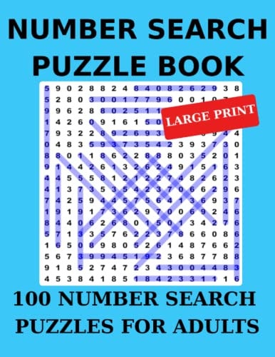 Number Search Puzzle Book 100 Number Search Puzzles for Adults