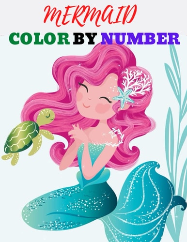 Mermaid Color By Number Coloring Book Cute 25 Mermaid Activity Book for Kids Ages 4-8