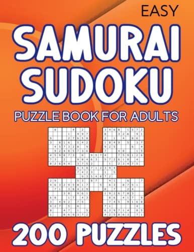 Samurai Sudoku Puzzle Book for Adults 200 Puzzles Easy