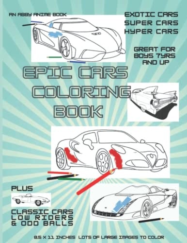 Cars Epic Super Car Coloring Book Boys 7 Years and Up