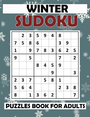 Winter Sudoku Puzzles Book For Adults Medium to Hard Sudoku Puzzles with Solutions